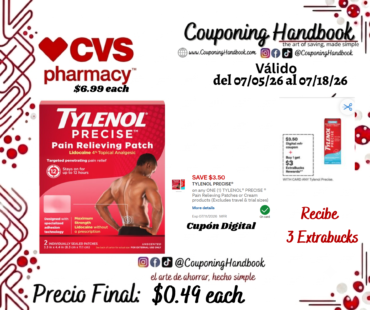Tylenol Precise Pain Relieving Patch, 2CT, Large por $0.49
