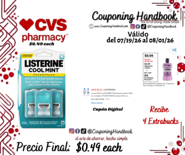 Listerine Pocketpaks Breath Strips, Cool Mint, 24 CT, 3 Pack por $0.49