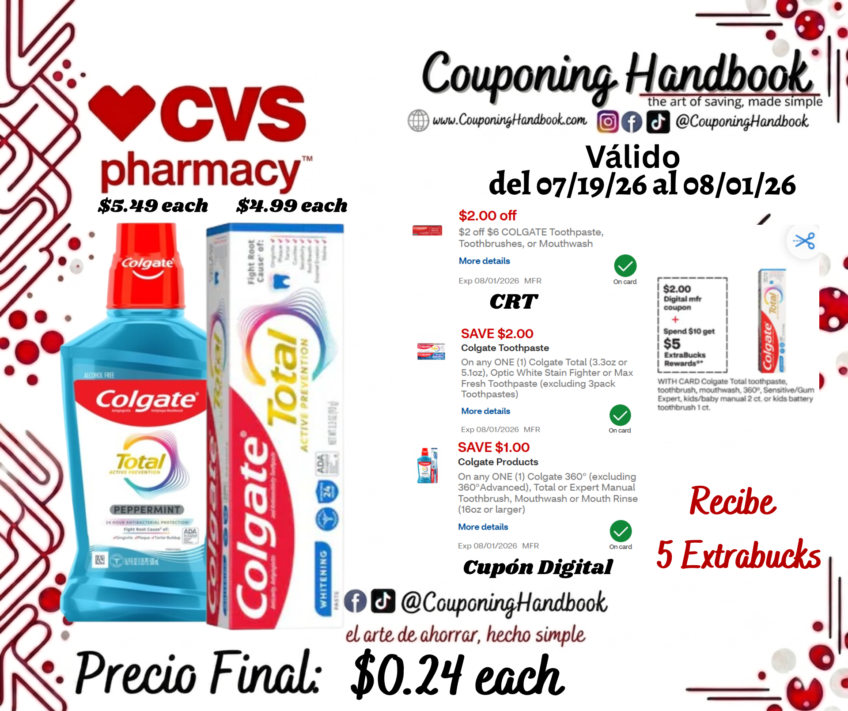 Productos Colgate por $0.24
