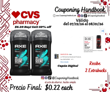 AXE 48-Hour Anti Antiperspirant & Deodorant Stick 2.7 OZ por $0.22