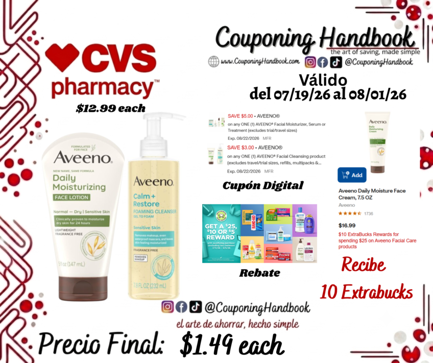 Productos Aveeno por $1.49