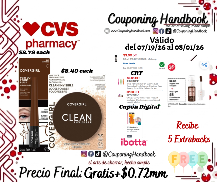02 productos Covergirl Gratis