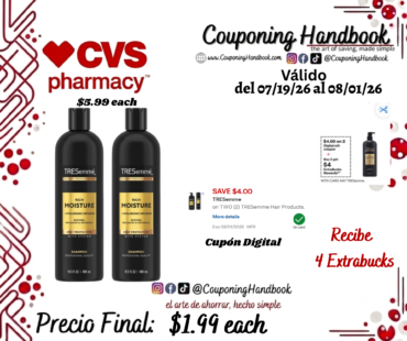 TRESemme Rich Moisture Shampoo/conditioner 16.5 OZ por $1.99
