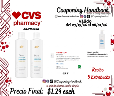 Dove Shampoo/conditioner 12 OZ por $1.29