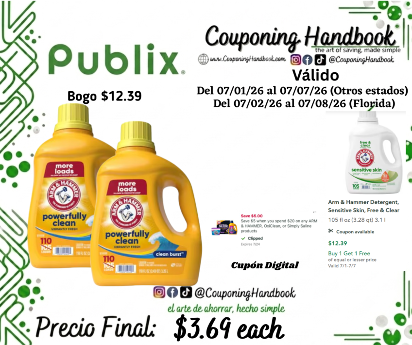 Arm & Hammer Power Fully Clean Burst Detergent por $3.69