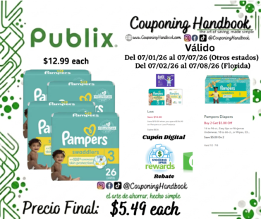 Pampers Swaddlers Diapers por $5.49