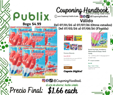 Bomb Pop Original Pops por $1.66
