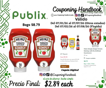 Heinz Simply Simply Tomato Ketchup with No Artificial Sweeteners por $2.89