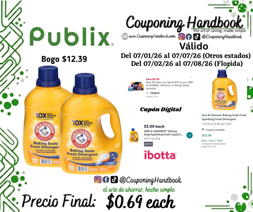 Arm & Hammer Baking Soda Fresh Sparkling Fresh Detergent por $0.69