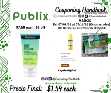 Neutrogena Sun Rescue After Sun Medicated Relief Gel 3.0 por $1.59