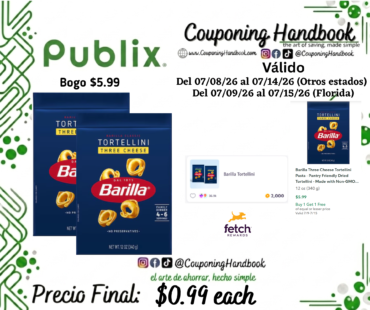 Barilla Three Cheese Tortellini Pasta por $0.99