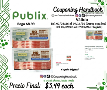 Greenfield Natural* Meat Co. No Sugar Thick Cut Smoked Uncured Bacon 12.0 oz por $3.49