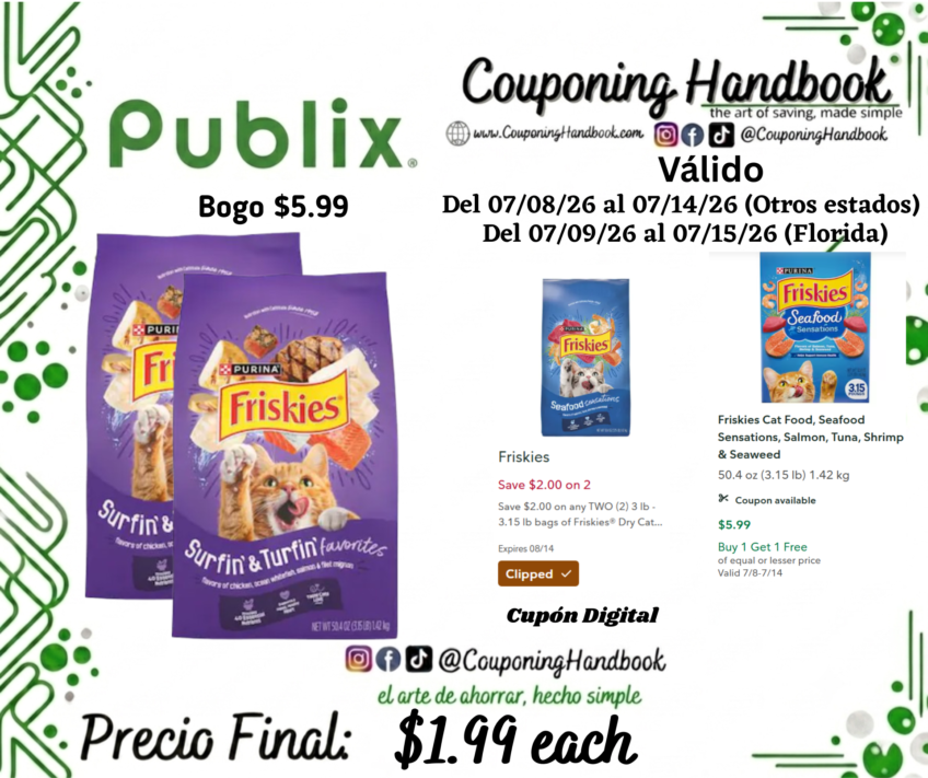 Friskies Surfin’ & Turfin’ Favorites Cat Food por $1.99