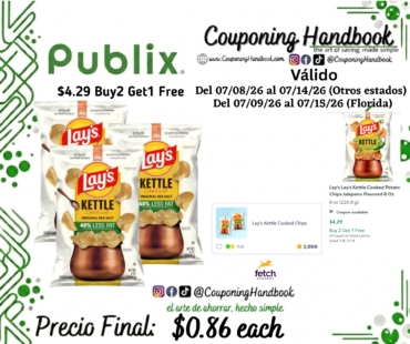 Lay’s Less Fat Kettle Cooked Original Sea Salt Potato Chips 8 oz por $0.86
