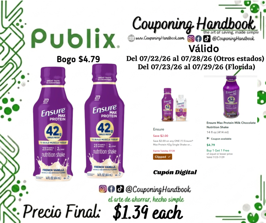 Ensure Max Protein French Vanilla Nutrition Shake por $1.39