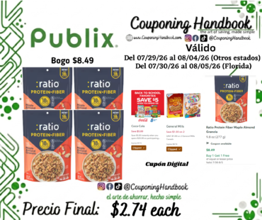 Ratio Protein Fiber Maple Almond Granola por $2.74