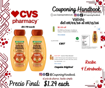 Garnier Whole Blends shampoo/conditioner por $1.29
