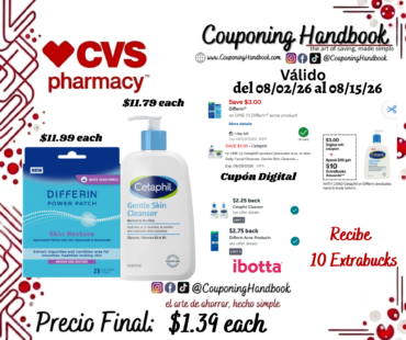 Productos Cetaphil y/o Differin por $1.39