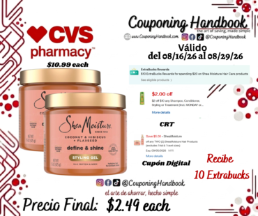SheaMoisture Coconut & Hibiscus Define & Shine Styling Gel, 15 OZ por $2.49