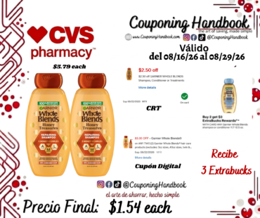 Garnier Whole Blends shampoo/conditioner por $1.54