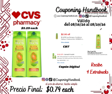 Garnier fructis shampoo/conditioner por $0.79