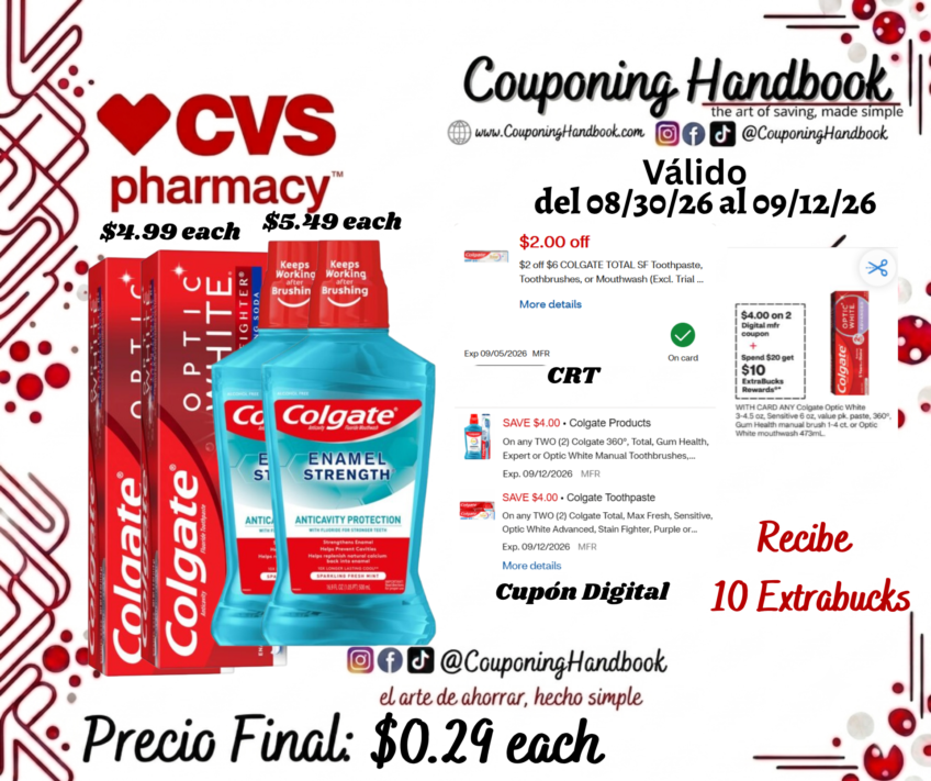 Productos Colgate por $0.29