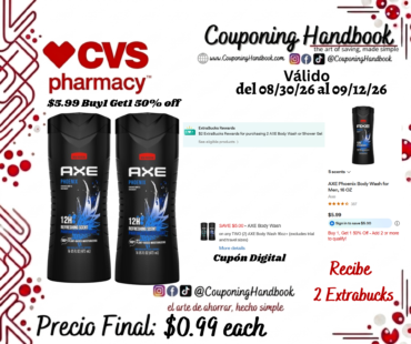 AXE Body Wash for Men, 16 OZ, Phoenix por $0.99