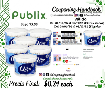 Q-tips Cotton Swabs por $0.24
