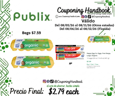 Happy Egg Co. Eggs, Free Range, Large, Organic 12 eggs por $2.79