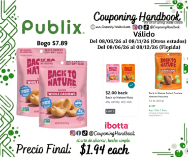 Back to Nature Whole Salted Cashews por $1.94