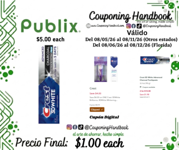 Crest 3D White Advanced Charcoal Toothpaste por $1.00