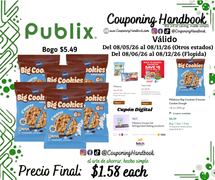 Pillsbury Big Cookies S’mores Cookie Dough por $1.58