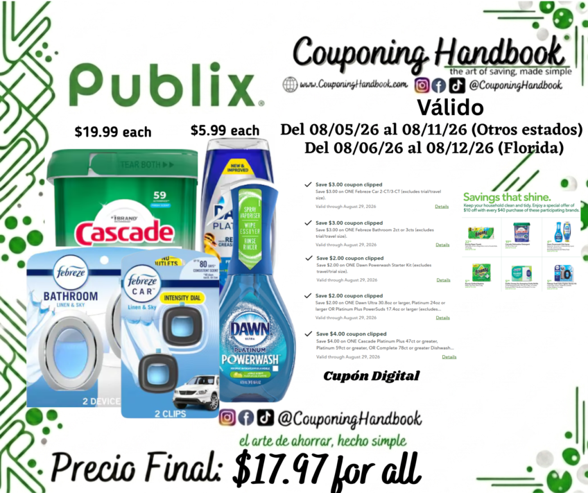 05 Productos de Household por $17.97