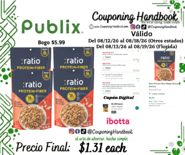 Ratio Protein Fiber Maple Almond Granola por $1.31