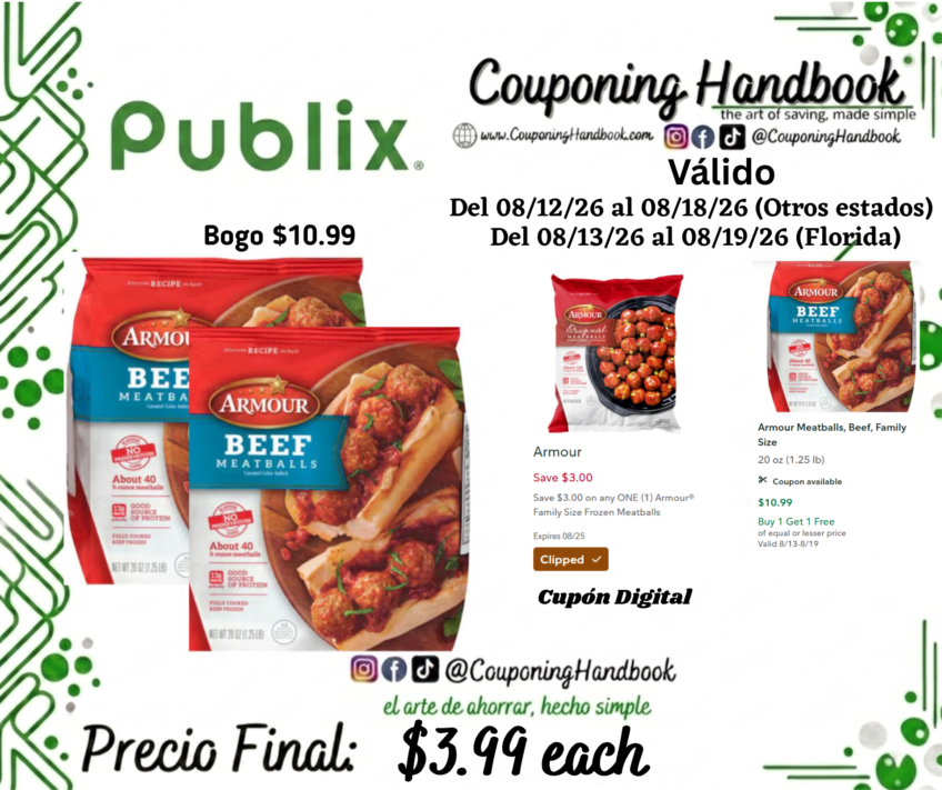 Armour Meatballs, Beef, Family Size por $3.99