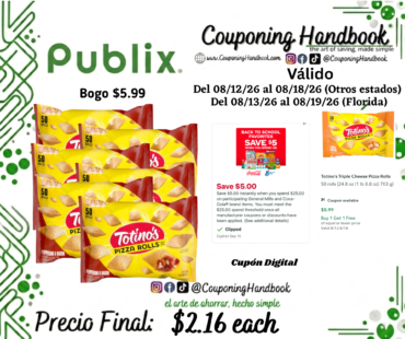 Totino’s Pepperoni & Bacon Pizza Rolls por $2.16