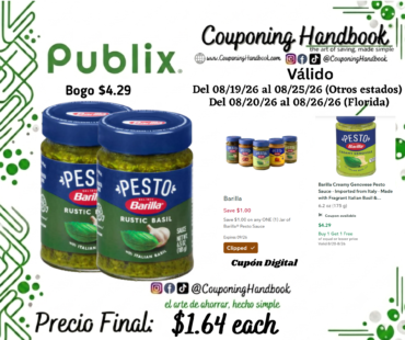 Barilla Rustic Basil Pesto Sauce por $1.64
