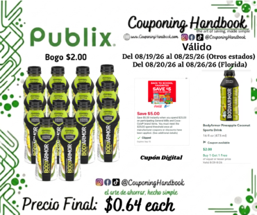 BodyArmor Pineapple Coconut Sports Drink 16 fl oz por $0.64