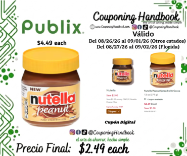 Nutella Peanut Spread with Cocoa 13 oz por $2.49