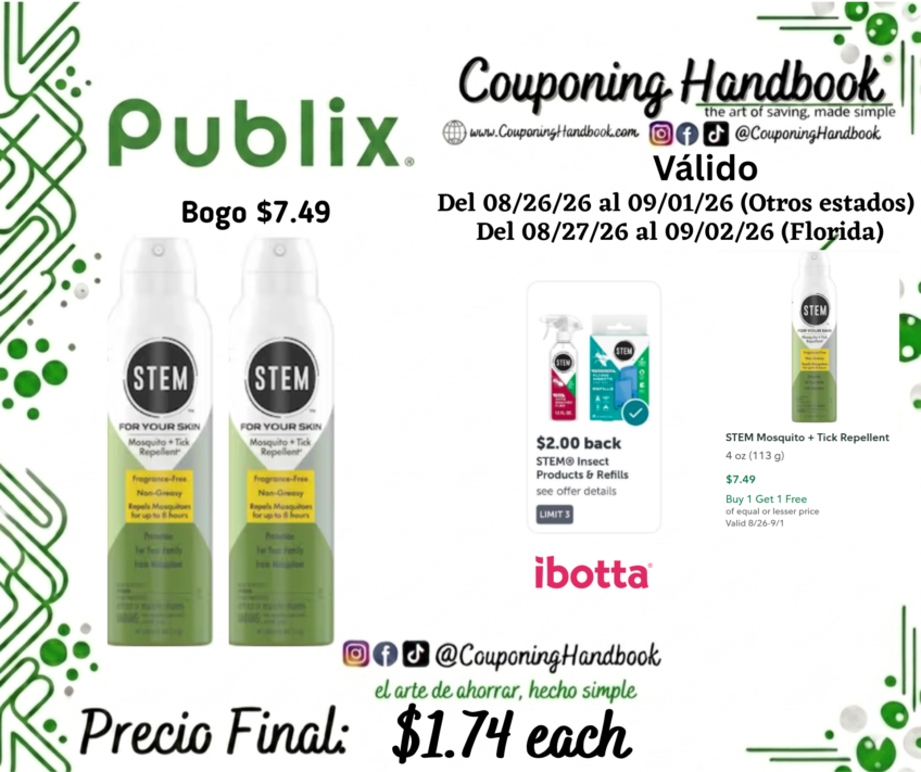 STEM Mosquito + Tick Repellent por $1.74