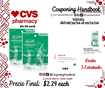 GUM Professional Clean Floss Picks, Fresh Mint, 150 CT por $2.29
