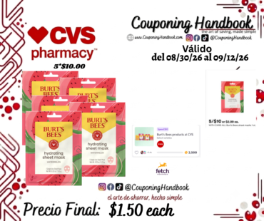 Burt’s Bees Hydrating Sheet Mask with Watermelon por $1.50