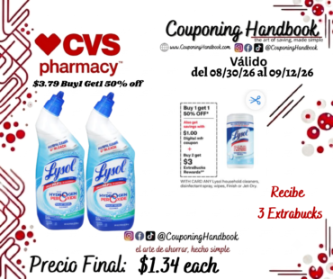 Lysol Complete Clean Toilet Bowl Cleaner with Bleach Free Value Pack, 24 OZ por $1.34