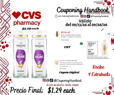 Pantene Pro-V Volume & Body Shampoo, 12 Ounces por $1.29