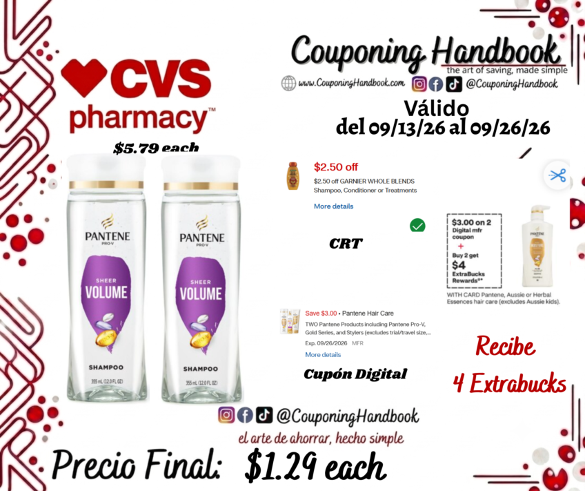 Pantene Pro-V Volume & Body Shampoo, 12 Ounces por $1.29