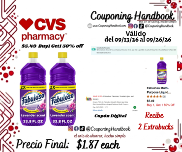 Floor & Carpet Cleaners Fabuloso Multi-Purpose Liquid Cleaner, Lavender, 33.8 fl oz por $1.87