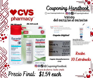 Producto Eucerin y/o Aquafor por $1.59