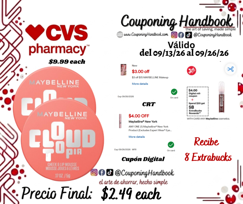 Maybelline Cloudtopia Cheek and Lip Mousse por $2.49
