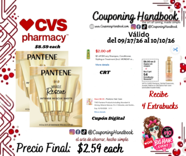Pantene Pro-V Miracle Rescue Intense Rescue Shots, 4 CT por $2.59