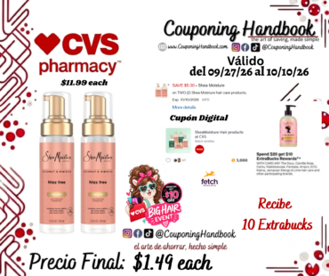 SheaMoisture Coconut & Hibiscus Frizz-Free Curl Mousse, 7.5 OZ por $1.49